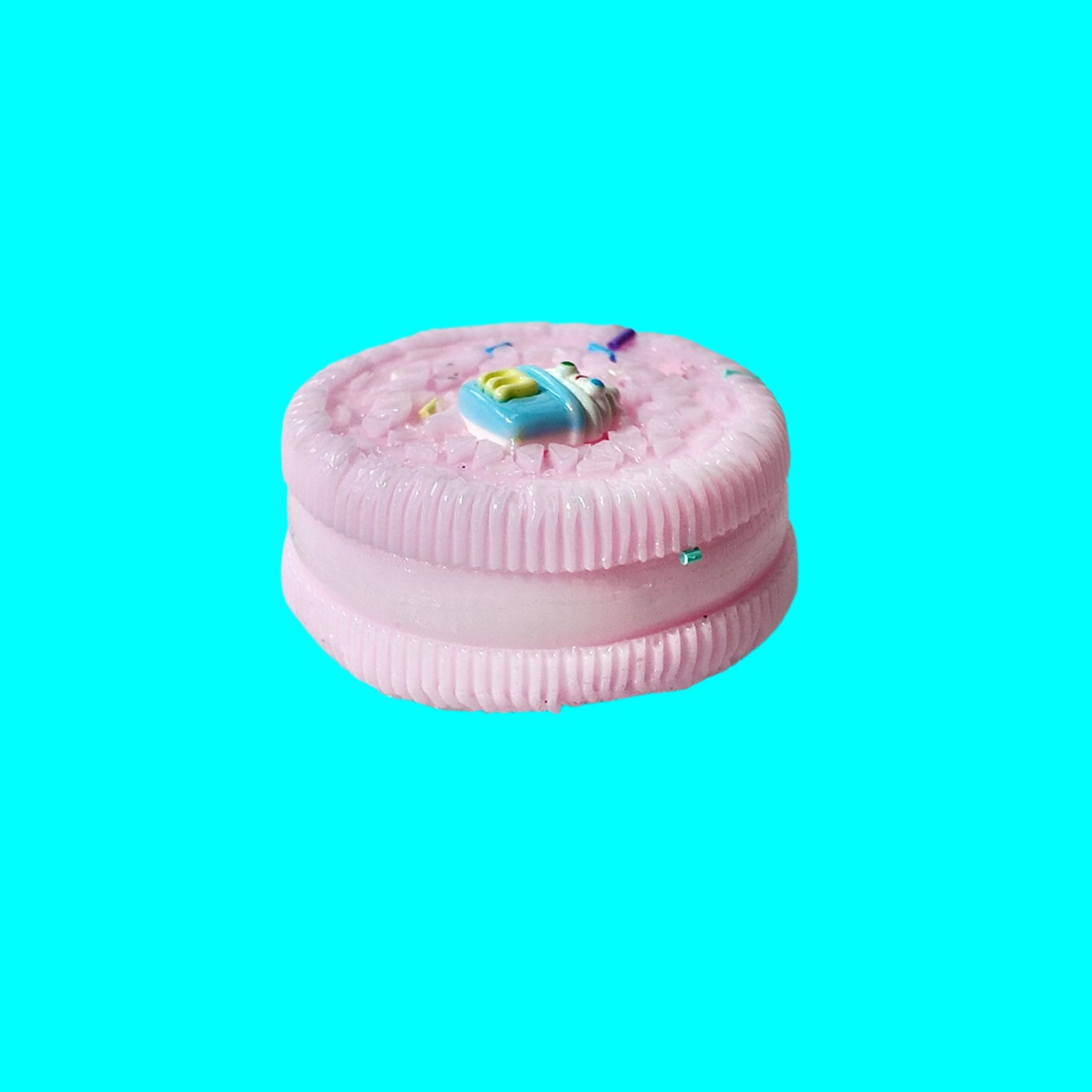Pink Kookie Sandwich Squishy | Stress Relief | Dough Squishy | Desk Buddy | Desk Toy | Key Chain | Gift