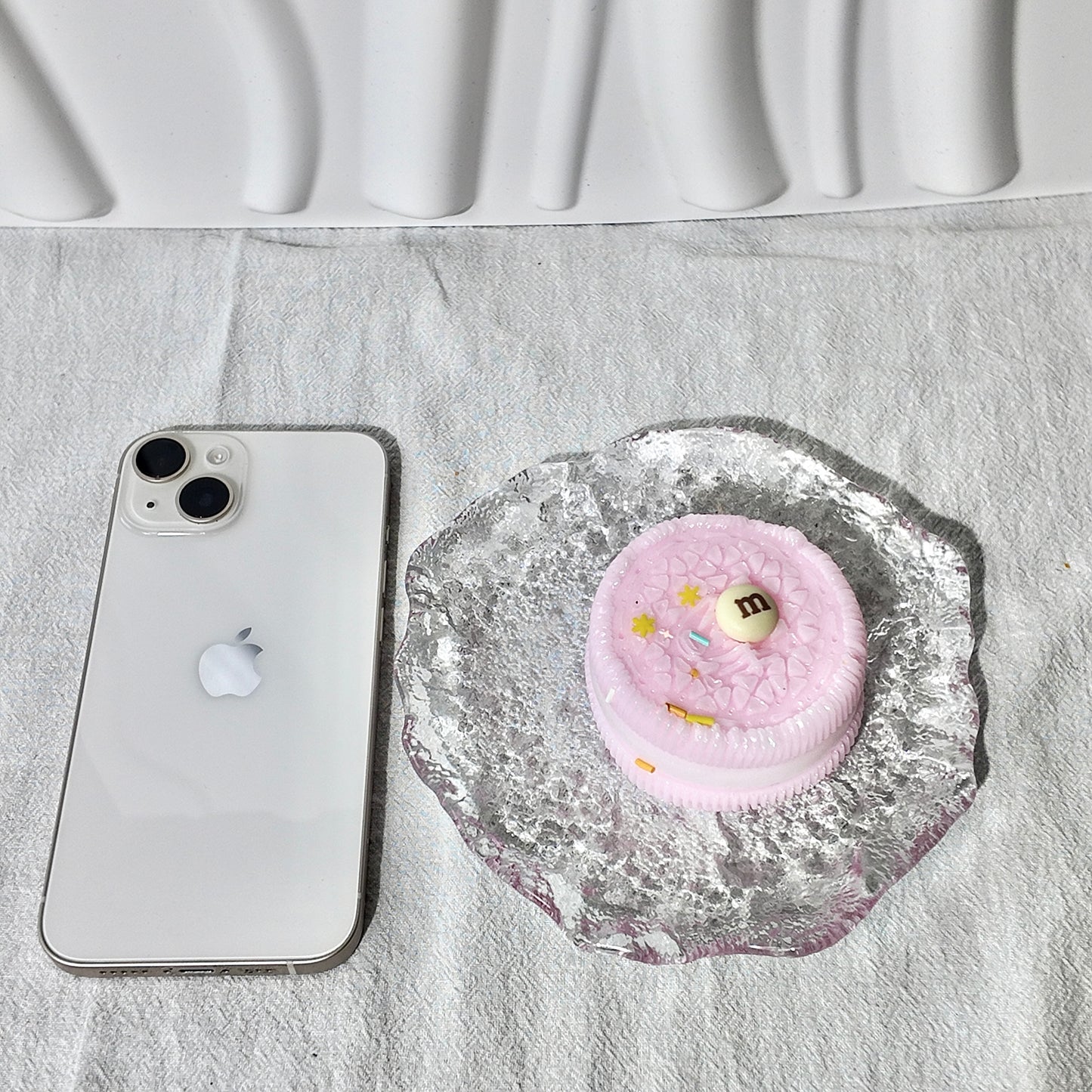 Pink Kookie Sandwich Squishy | Stress Relief | Dough Squishy | Desk Buddy | Desk Toy | Key Chain | Gift